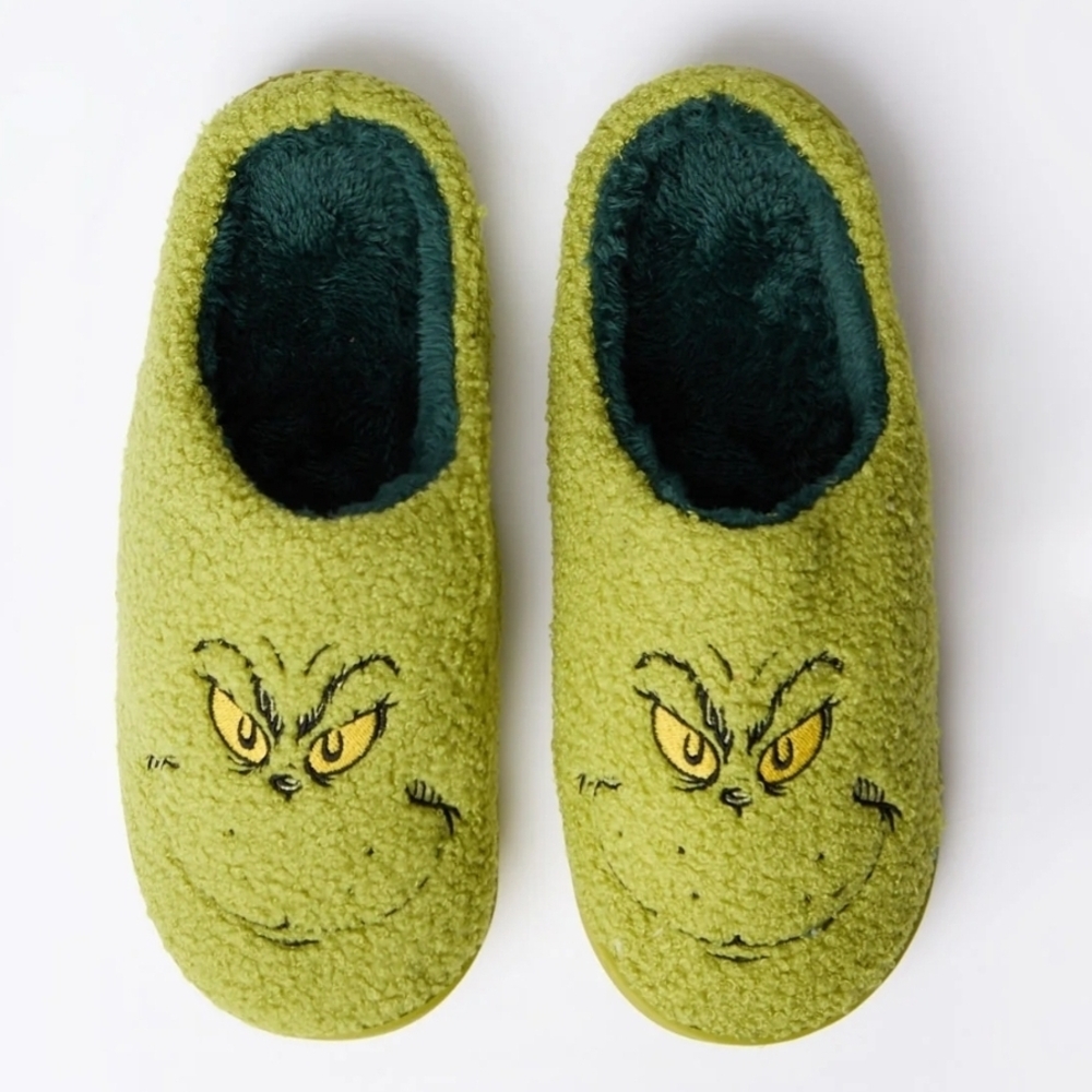 Green Fuzzy Men's Slippers